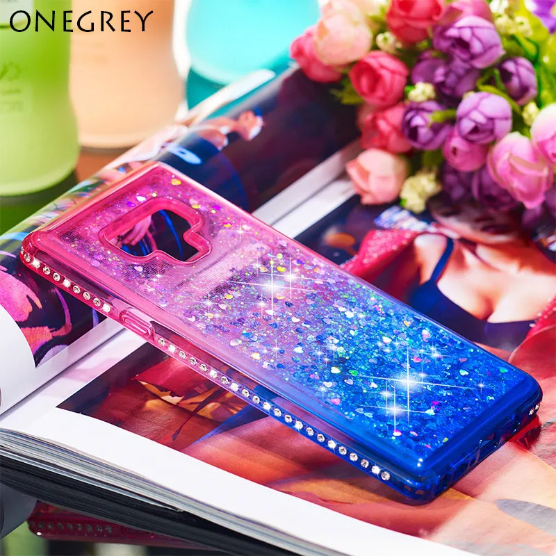 Роскошный блестящий Жидкий чехол для Samsung Galaxy Note 9 S9 S8 A6 Plus J3 J5 J7 2018 2017 US Bling