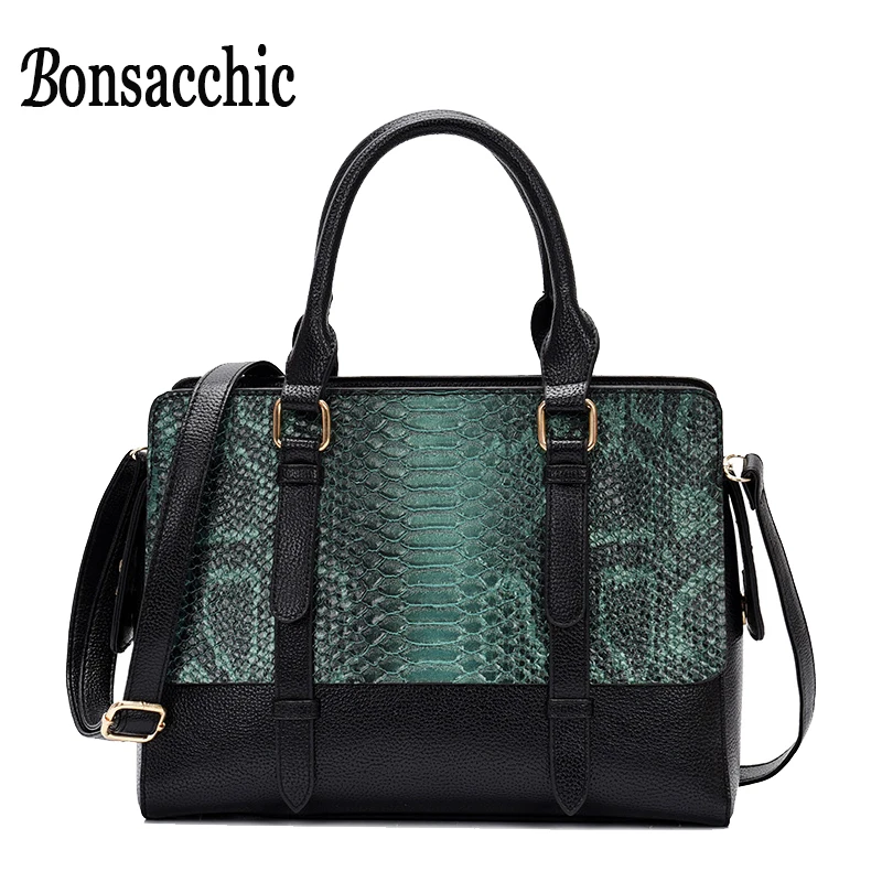 

Green Women Handbags Crocodile Print Leather Tote Bag Handbags Women Famous Brands Shoulder Crossbody Party Bags for Women 2019