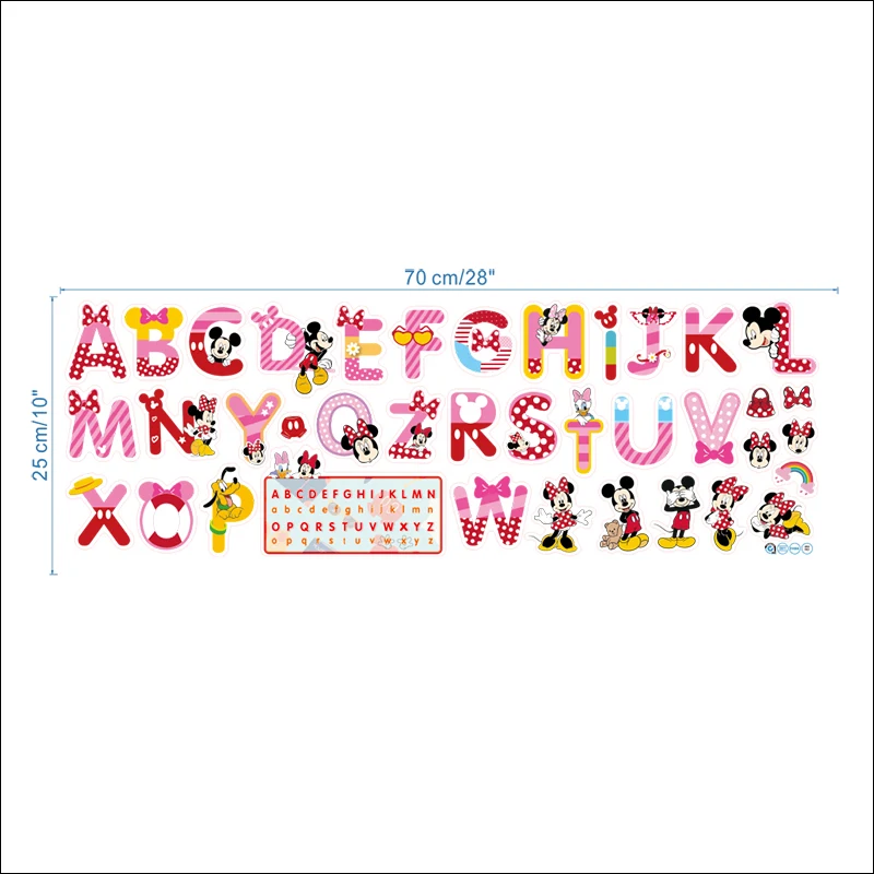 Cartoon Minnie Mickey Alphabet English Letters Wall Stickers For Kids Room Decoration Nursery Mural Art Home Decal Children Gift Cartoon Minnie Mickey Alphabet English Letters Wall Stickers For Kids Room Decoration Nursery Mural Art Home Decal Children Gift