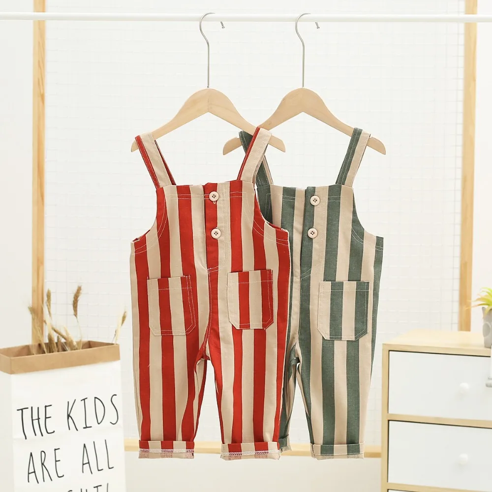 

MILANCEL 2019 Kids Stripe Overalls Baby Suspender Pants For Girls Summer Clothes Baby Boys Overall salopette fille