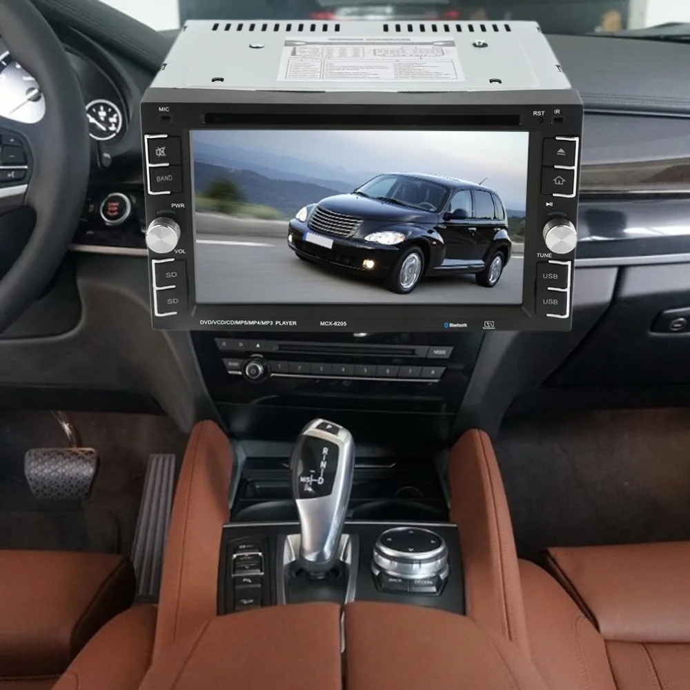  6205 Doppio 2 Din 6.2 Pollici Car Stereo Dvd Cd Lettore MP3 in Dash Bluetooth per Ipod Auto Hd Tv r