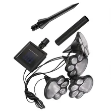 Открытый 4 светодиодный коготь животного свет портативный Солнечный газон свет датчик энергии свет панели солнечных батарей Садоводство декоративное садовое освещение