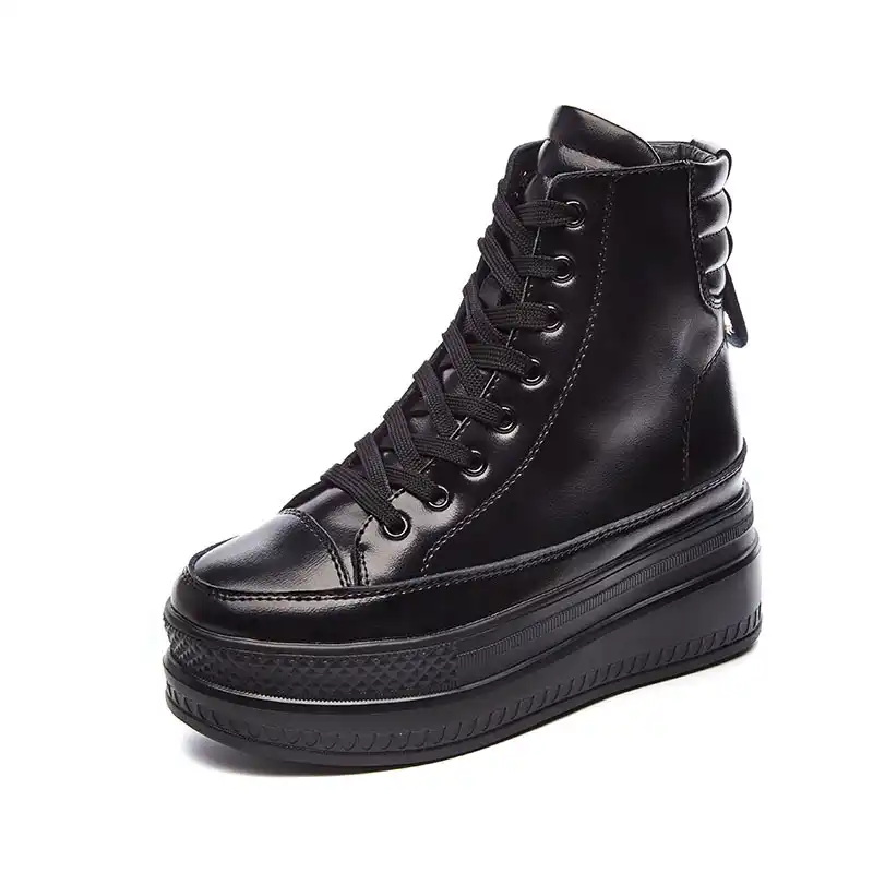rubber sole wedge ankle boots