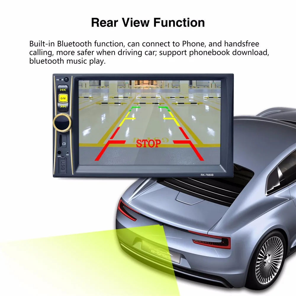 

Car Radio MP3 MP5 Music Audio PlayerDouble-DIN 7 inch (Screen size:6.6 inch HD screen MP5 MP3 Player Radio modulator New