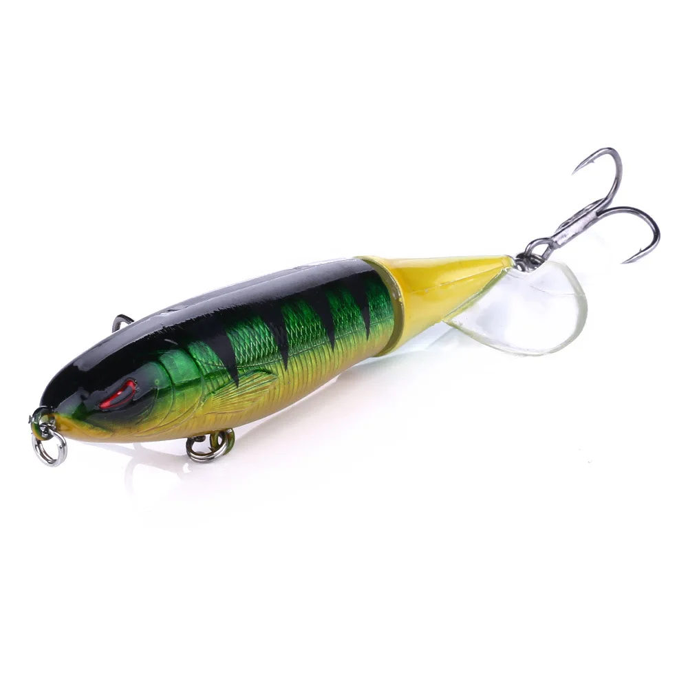 1pcs Quality Whopper Plopper 100mm/ 13.2g Artificial Top Water Fishing Lure Hard Bait Wobbler Rotating Soft Tail Fishing Tackle