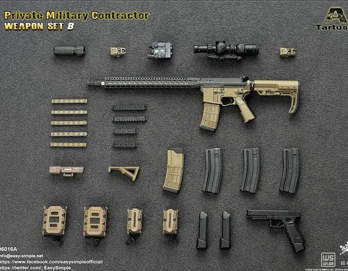 1/6 масштабная модель оружия игрушки легко и просто 1/6 6016 PMC набор оружия II модель оружия для 12 дюймов Военная фигурка - Цвет: A