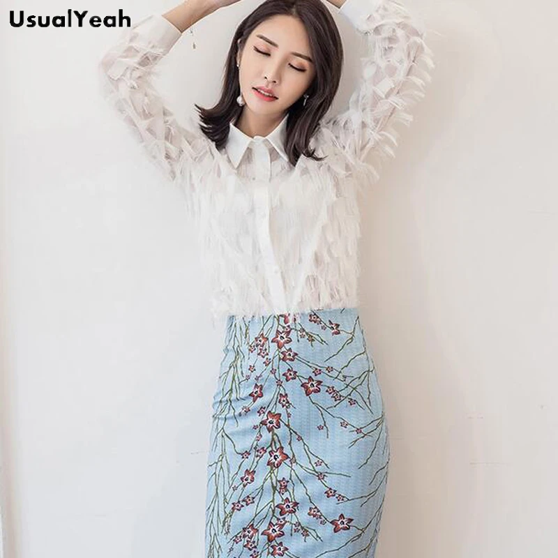 USUALYEAH 2018 Women Tassel Blouse Shirts Long Sleeve Fashion OL Female Black White Blusas Femininas S-XL SY0514 USUALYEAH 2018 Women Tassel Blouse Shirts Long Sleeve Fashion OL Female Black White Blusas Femininas S-XL SY0514