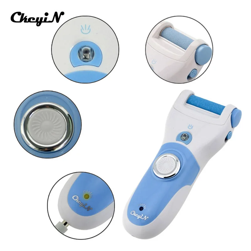 

CkeyiN Electric Foot File Pedicure Callus Remover Rechargeable Foot Dead Skin Callus Peel Foot Care Tools + 6 Roller Heads