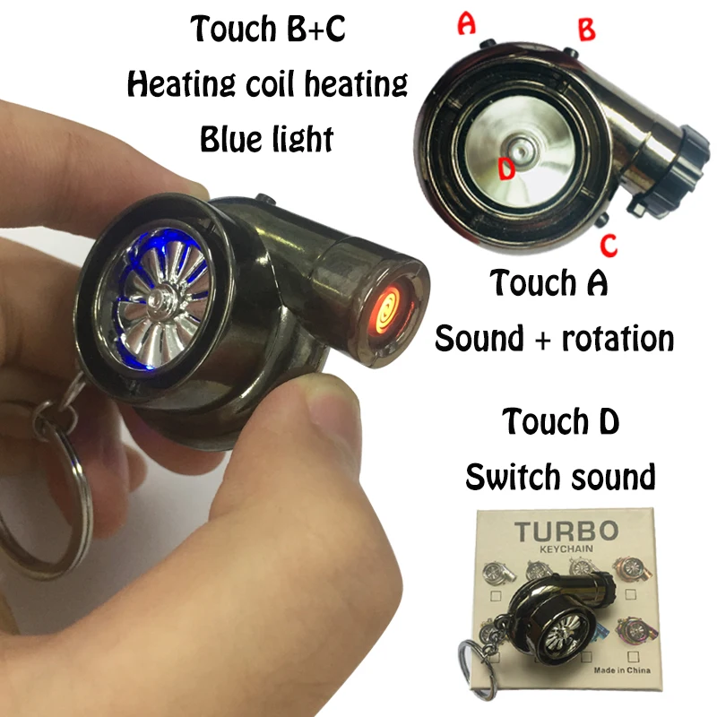 keychain turbo lighter Turbine Lighter Car Part Model Turbo Keychain