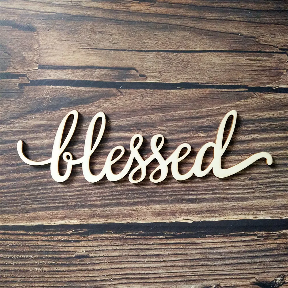 10 шт. художественный знак Blessed Wood Декор для дома Настенный декор гостиной