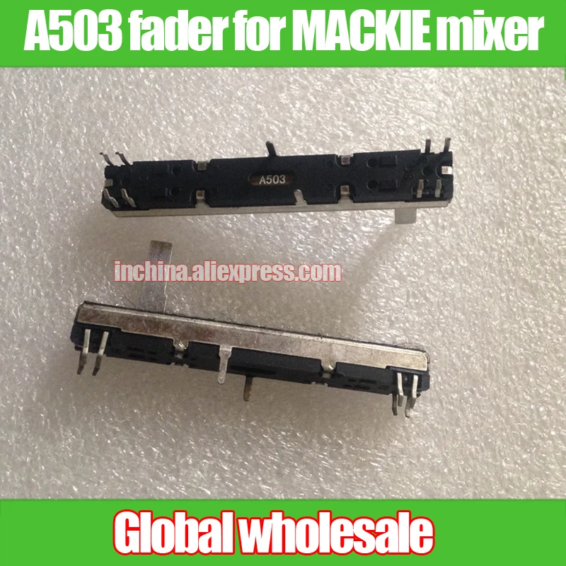 

2pcs black side of the double-sided straight-slip potentiometer A50K / 60mm A503 fader for MACKIE mixer