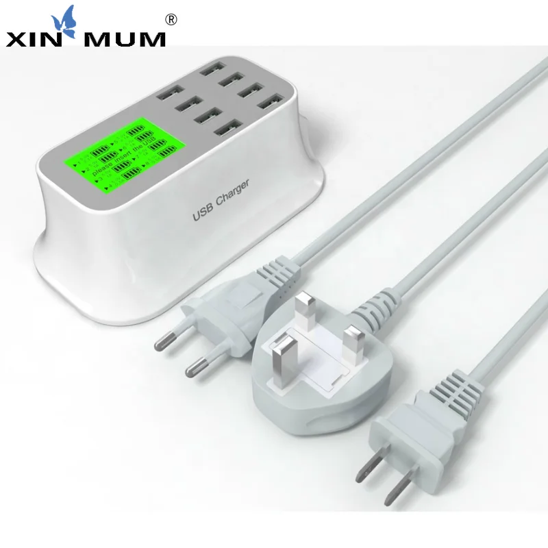 Великобритания/ЕС переходник мобильный телефон Универсальный 40W 8 портов USB