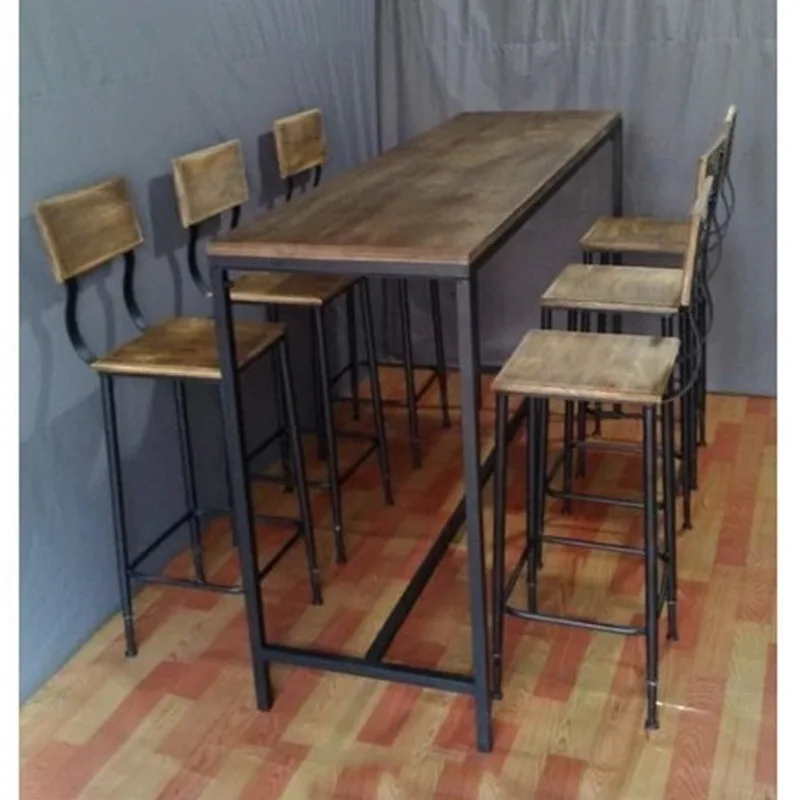Nordic American country vintage wood bar tables and chairs and coffee
