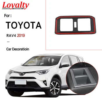 

Loyalty for For Toyota RAV4 2019 Interior Rear Seat Water Cup Holder Cover Trim ABS Carbon fiber Car Accessories Auto Styling