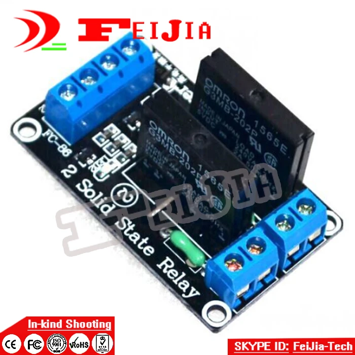 

2 Channel 5V DC Relay Module Solid State High Level SSR AVR DSP for Ard uino