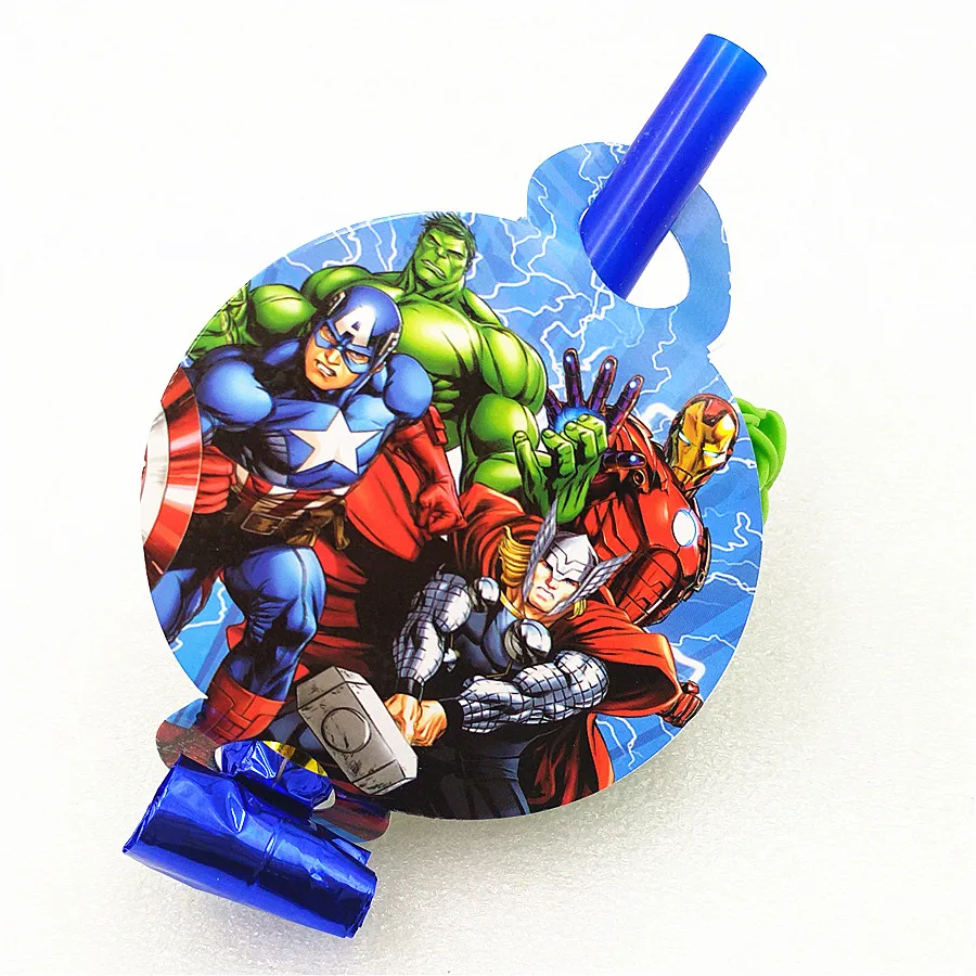 

6pc/set Cartoon Superhero Party Supplies Noise Maker/whistle Blowouts Baby Shower Favor Horn Avengers Birthday Party Decoration