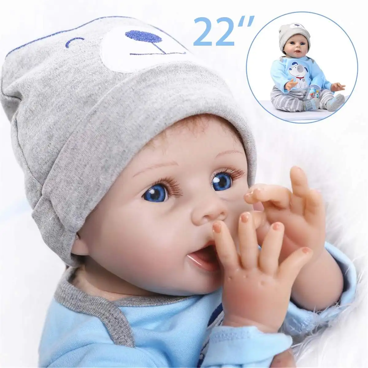 

55cm Baby Reborn Dolls Silicone Reborn Baby Dolls Simulation Baby Soft Doll Toys Rubber Reborn Toddlers Toys For Children