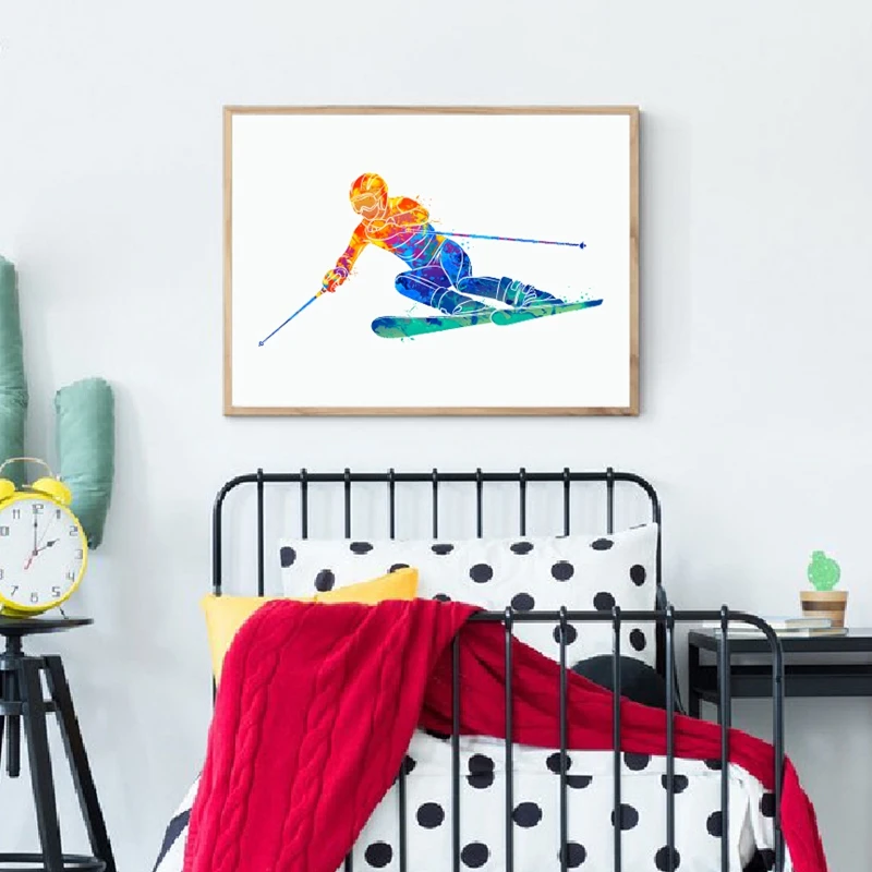 Abstract skiing print