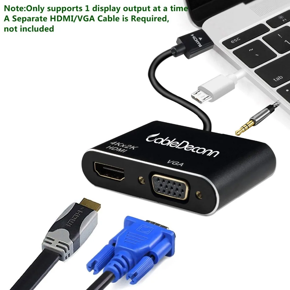 

HDMI to Hdmi vga Adapter Cable with Audio Output Converter adapter 3.5mm jack For HDTV monitor computer tablet, projector