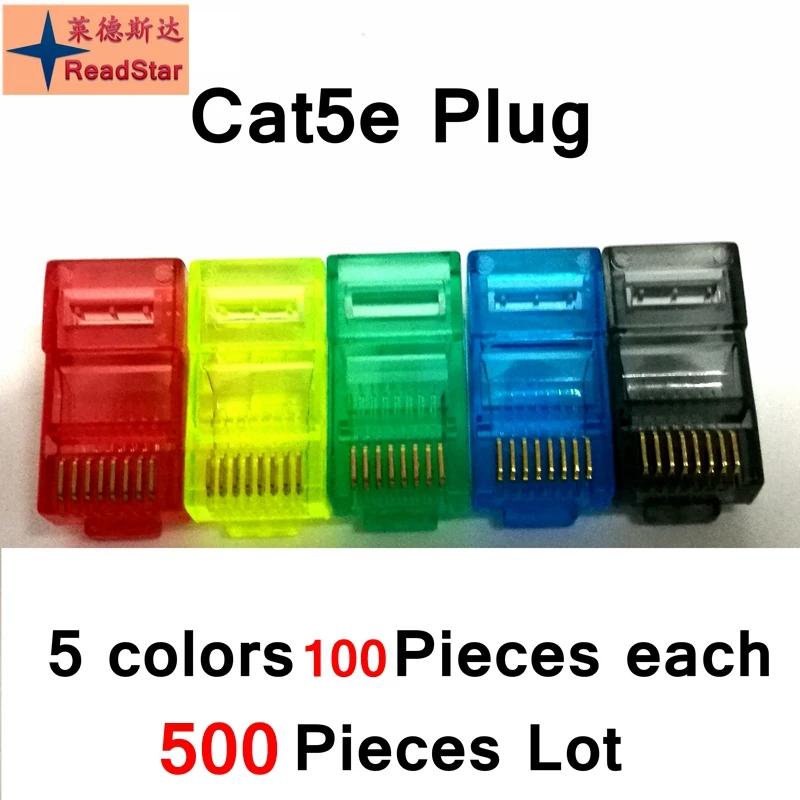 

500 шт./партия, Неэкранированные разъемы RJ45 CAT5e