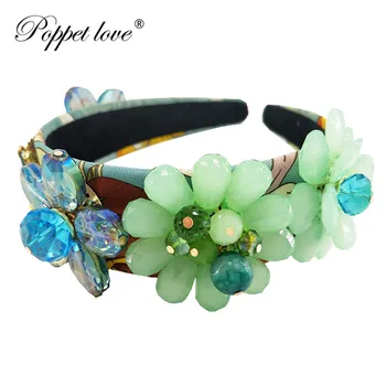 

Baroque Exquisite Hand-beaded Stick Crystal Full Headband For Women Wedding /Gift Hair Accessories