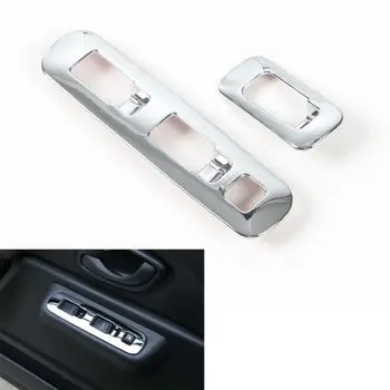 

For Suzuki Jimny Car-Styling Door Window Adjust Switch Cover Trim Interior ABS Chrome Decor Stickers Car Accessories 2007 - 2015