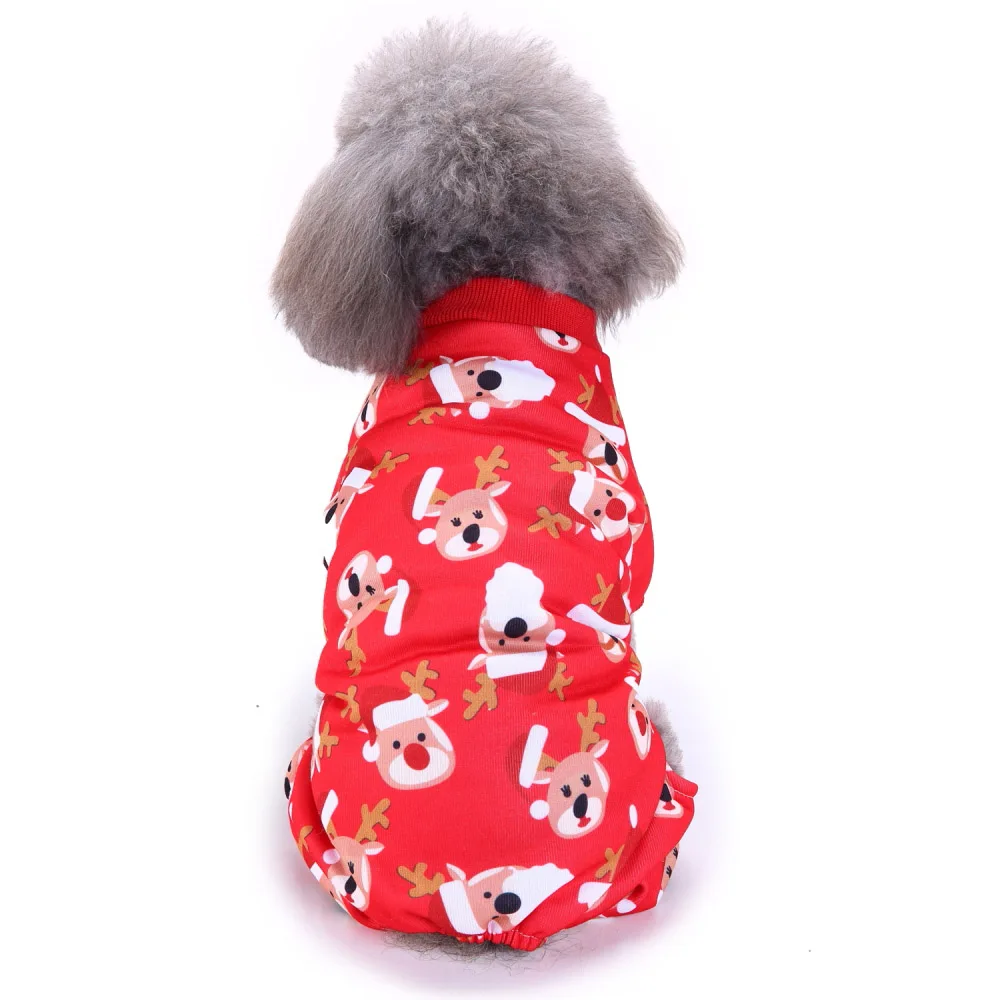 Рождественская домашняя собака одежда Снеговик рисунком собаки комбинезон Санта Клаус одежда для домашних питомцев Рождественская