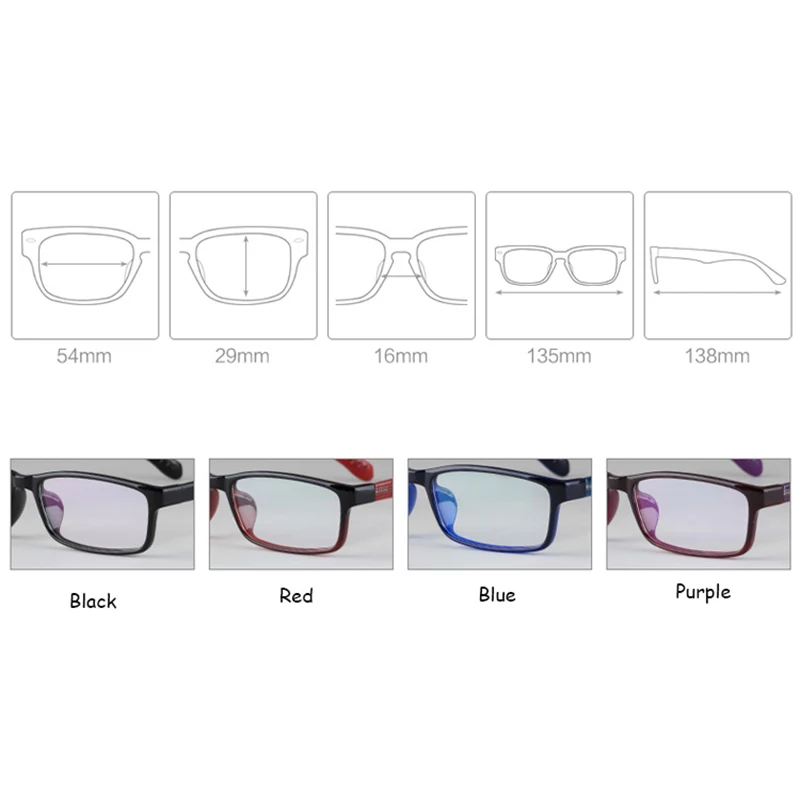 Toptical Ultra-light TR90 Glasses Full Frame Square Eyeglasses Myopia Plain Eyewear Male Women Brand Design
