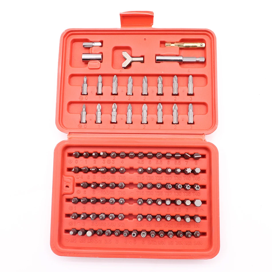 

Plastic boxed 100 sets of batch head batch nozzle electric screwdriver post sleeve set set Cross word plum head