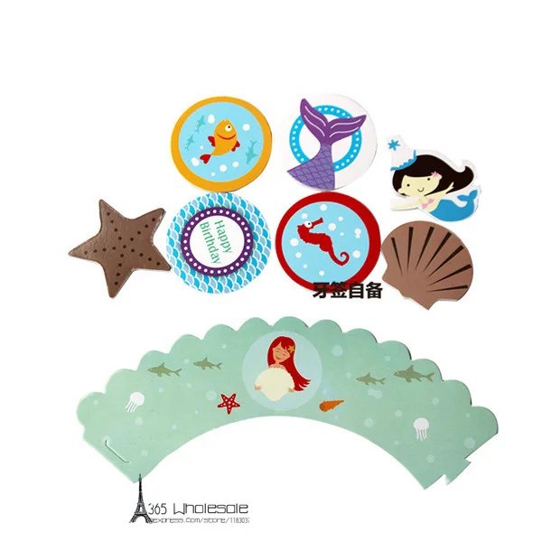 Cupcake DIY Materials Blue Mermaid Style - Front 2