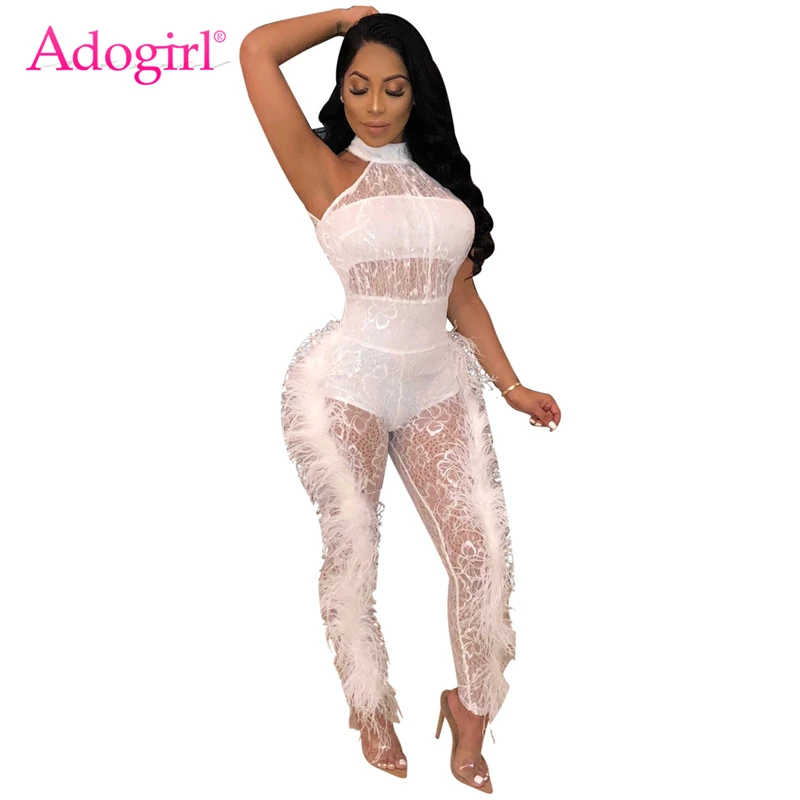 lace halter jumpsuit