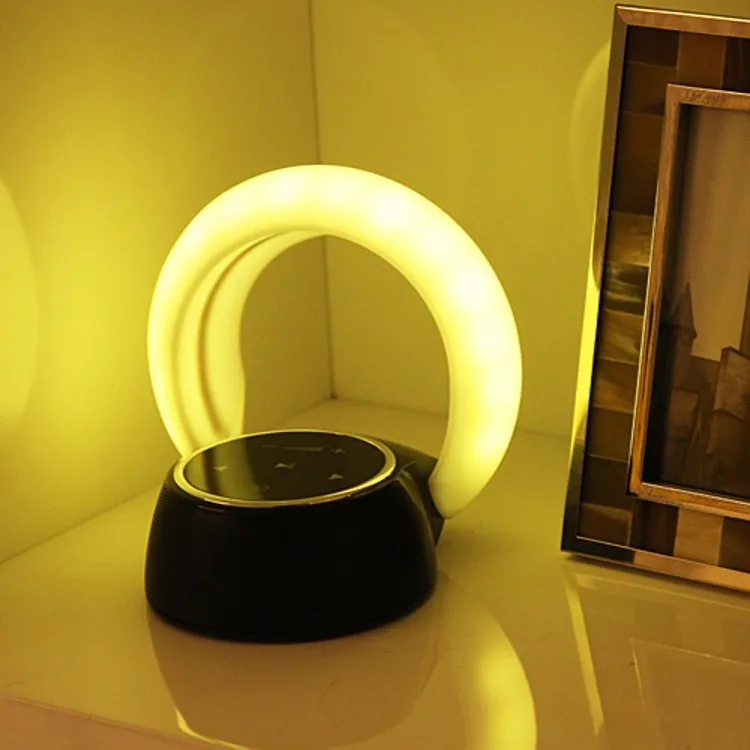 

Portable Meniscus Bluetooth Speaker USB Charging Personality Digital Bluetooth Alarm Clock Bedside Smart Touch Ambient Light