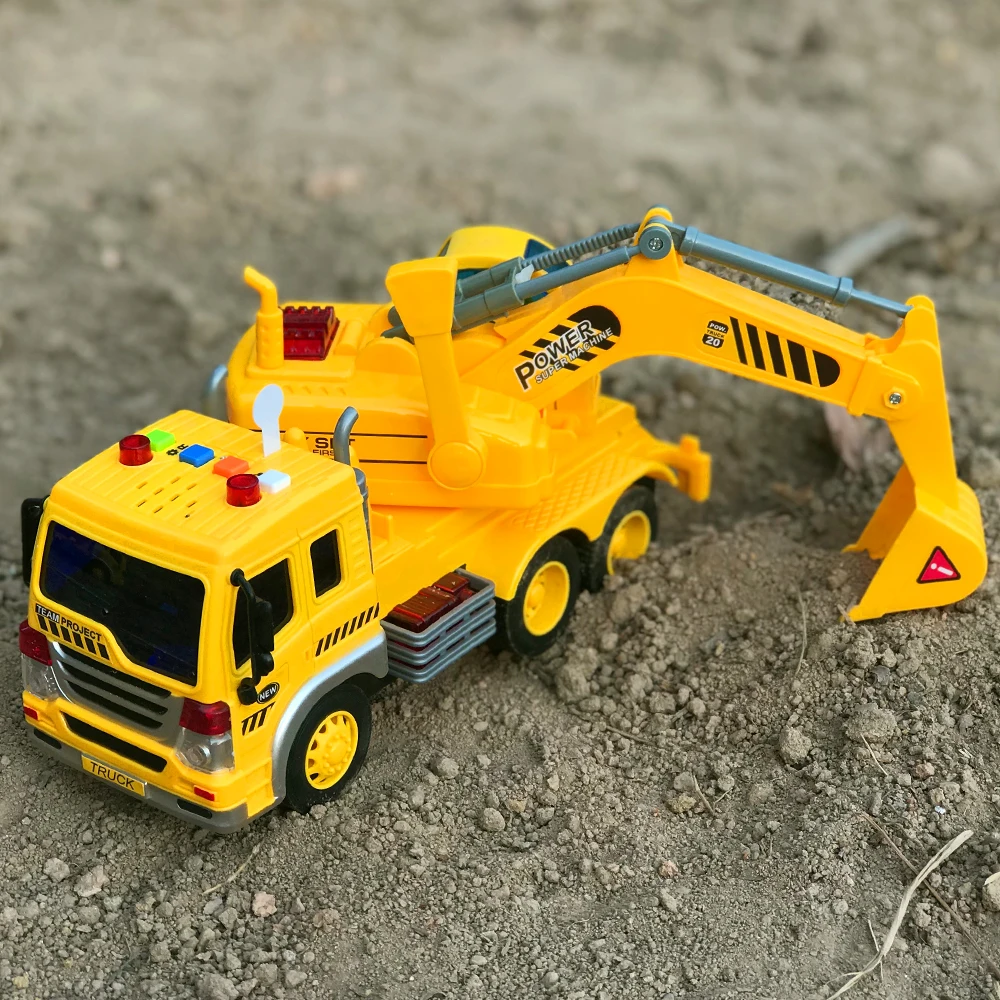 Toy Cars 1/16 Inertial  shop truck Inertial car toy cartoon truck toys with lights mucis model car toys for children Xmas Gifts