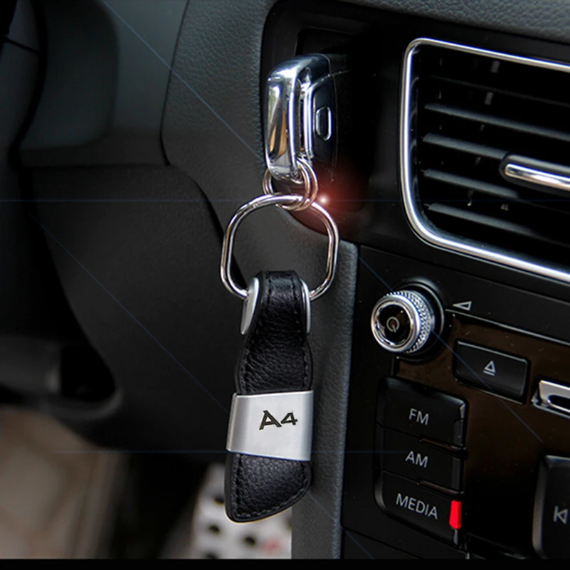 Кожаный Автомобильный брелок, брелок для ключей для автомобиля Audi A3 8 P 8 V 8L A4 B6 B8 B7 B5 B9 A6 C5 C6 C7 4F A5 A7 TT 80 Q3 Q5 Q7 S3 S4 S5 S6 S7 чехлы из термопластичного полиуретана