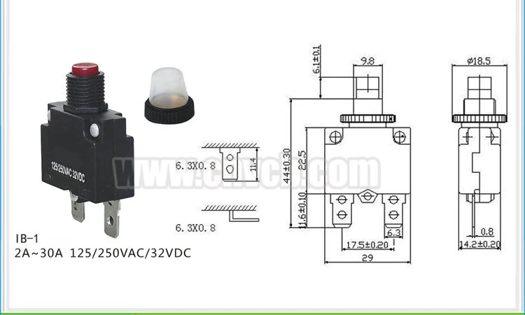 IB-1-16A Backlite двигатель защиты термальность переключатель 16A Электрический воздушный компрессор автоматический выключатель термальность