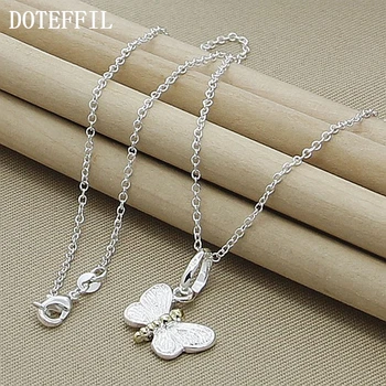 

DOTEFFIL 925 Sterling Silver Butterfly Pendant Necklace 18 Inch Chain For Women Wedding Engagement Fashion Charm Jewelry