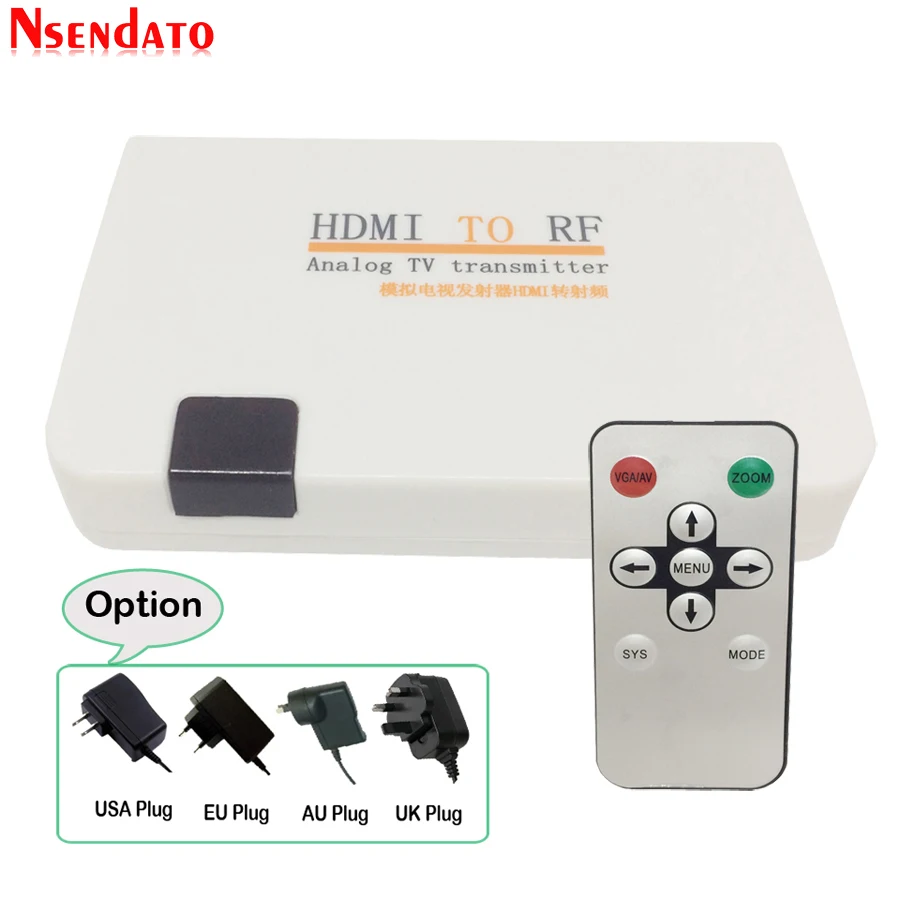  Analog TV Transmitter HDMI To RF HDMI To Radio Frequency Signal HD Modulator Box Converter with Rem