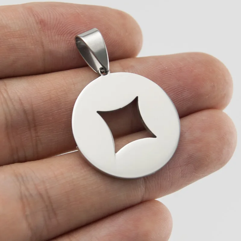 Buy 10pcs stainless steel coin pendant Chinese coins