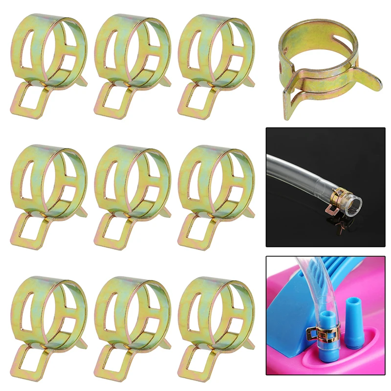 

10Pcs 20mm Spring Clip Fuel Line Hose Water Pipe Air Tube Clamps Fastener