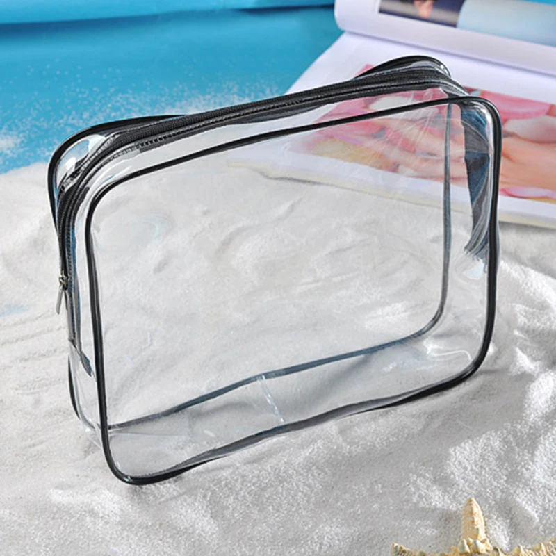 

Environmental Protection PVC Transparent Cosmetic Bag Big Size Women Travel Make up Toiletry Bags Makeup Organizer Case Summer