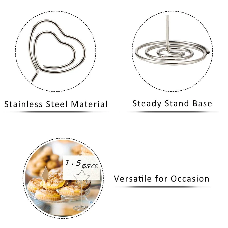 30 упаковок расположение столиков держатель карты, 3,3 дюймов настольная линия сердце кольцо созвездие логотип расположение визитная карточка номер p