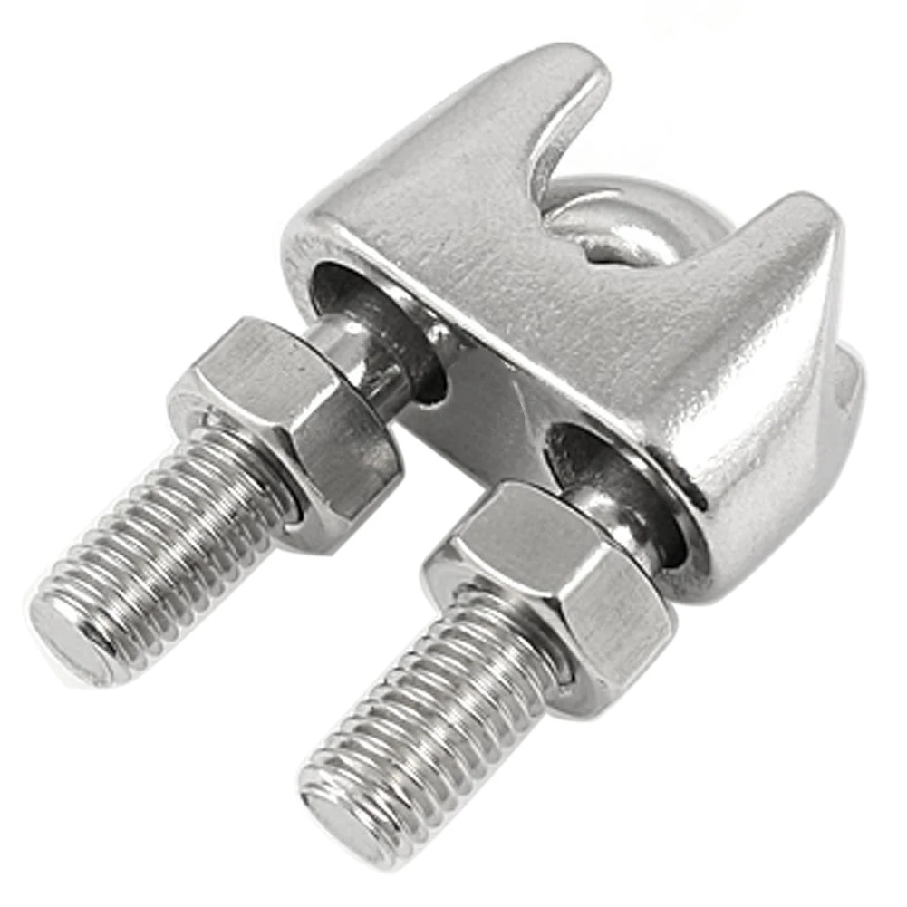 EWS 10mm 304 Stainless Steel Metal Rope Clamp Pipe Clamp Cable Clip