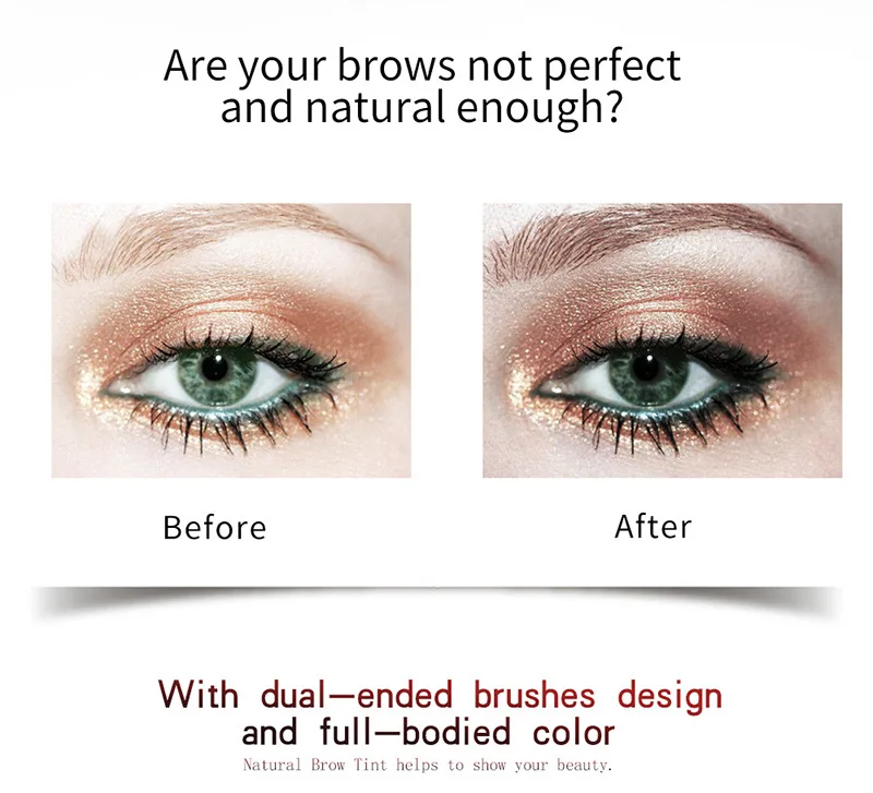 2 Colors Eyebrow Powders+1 Color Eyebrow Cream+1pcs Double-headed Eyebrow Brush Waterproof Natural Brown Eyebrow Enhancer