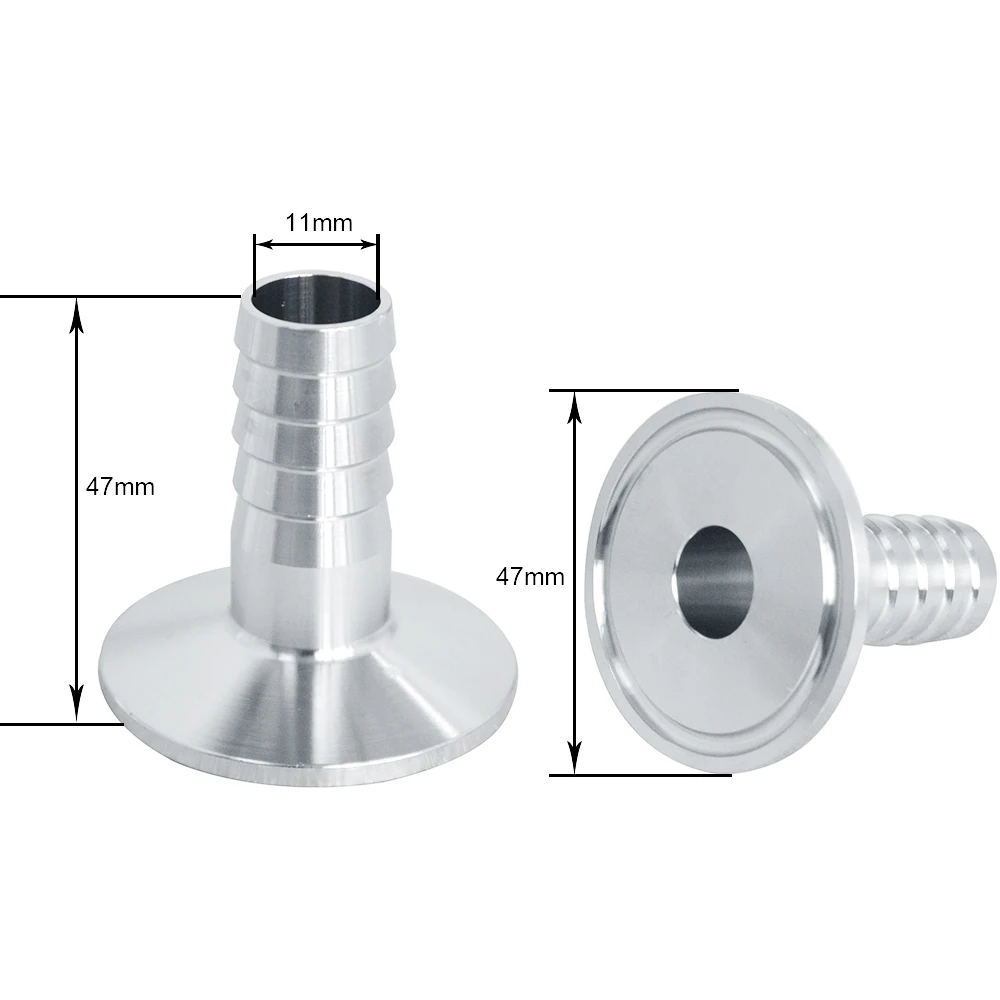 MEGAIRON OD 19 мм 3/" Нержавеющая сталь SUS SS316 санитарный шланг Barb фитинг наконечник OD 50,5 мм подходит 1,5" тройной зажим