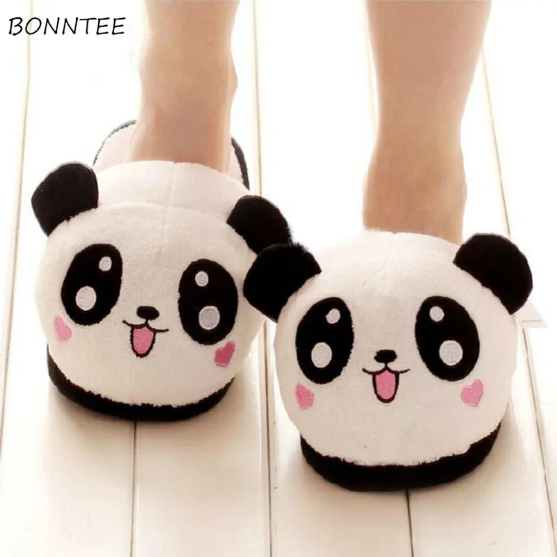 

Winter Slippers Women Cute Plush Cartoon Panda Slipper Womens Soft Thicker Warm Leisure Home Floor Shoes High Quality Cotton