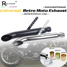 Uniwersalny tłumik rury wydechowej do motocykla retro vintage klasyczny galwanizacja escap moto dla cg125 sr400 cb500 vt500