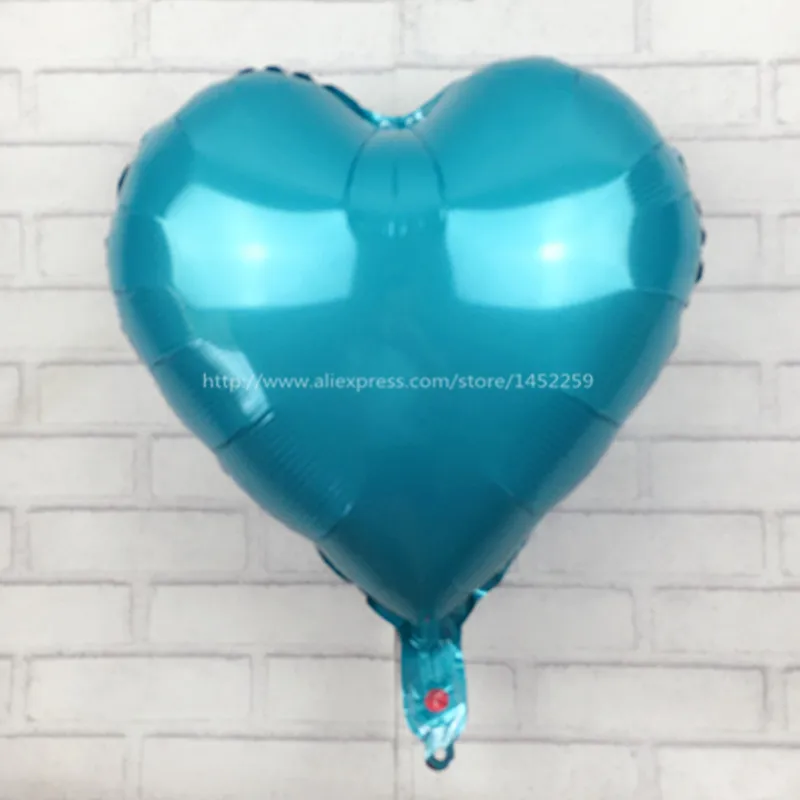 XXPWJ новые детские игрушки вечерние Вечеринка любящая свадьба поставки Алюминиевая Фольга Воздушный шар 18 дюймов в форме сердца воздушные шары оптом W-005 - Цвет: Небесно-голубой