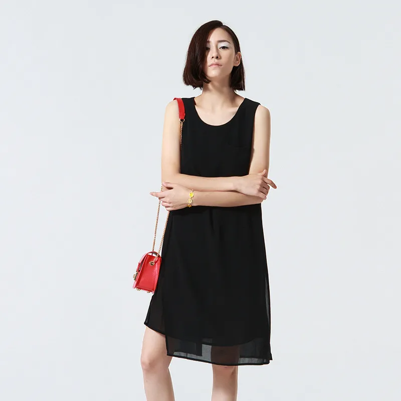 Customize Made Plus Size 2017 New Arrival Women Summer Dress Fashion Solid Sleeveless Chiffon Female A-Line Party | Женская одежда