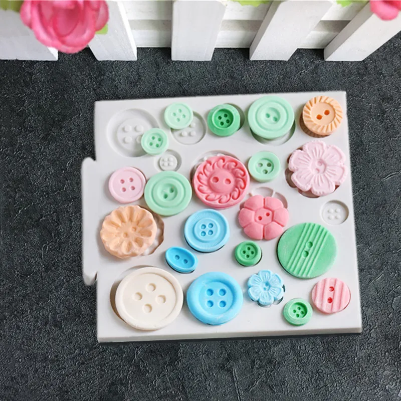 

Aouke Button silicone mold DIY fondant cake mold chocolate fudge tool kitchen baking utensils