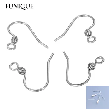 

FUNIQUE 50PCs Stainless Steel Ear Wire Hooks Diy Earrings Fashion Jewelry Findings
